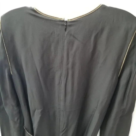 Elizabeth and James Annabelle Long-Sleeve Belted Dress Bronze Black 2 - Picture 8 of 14